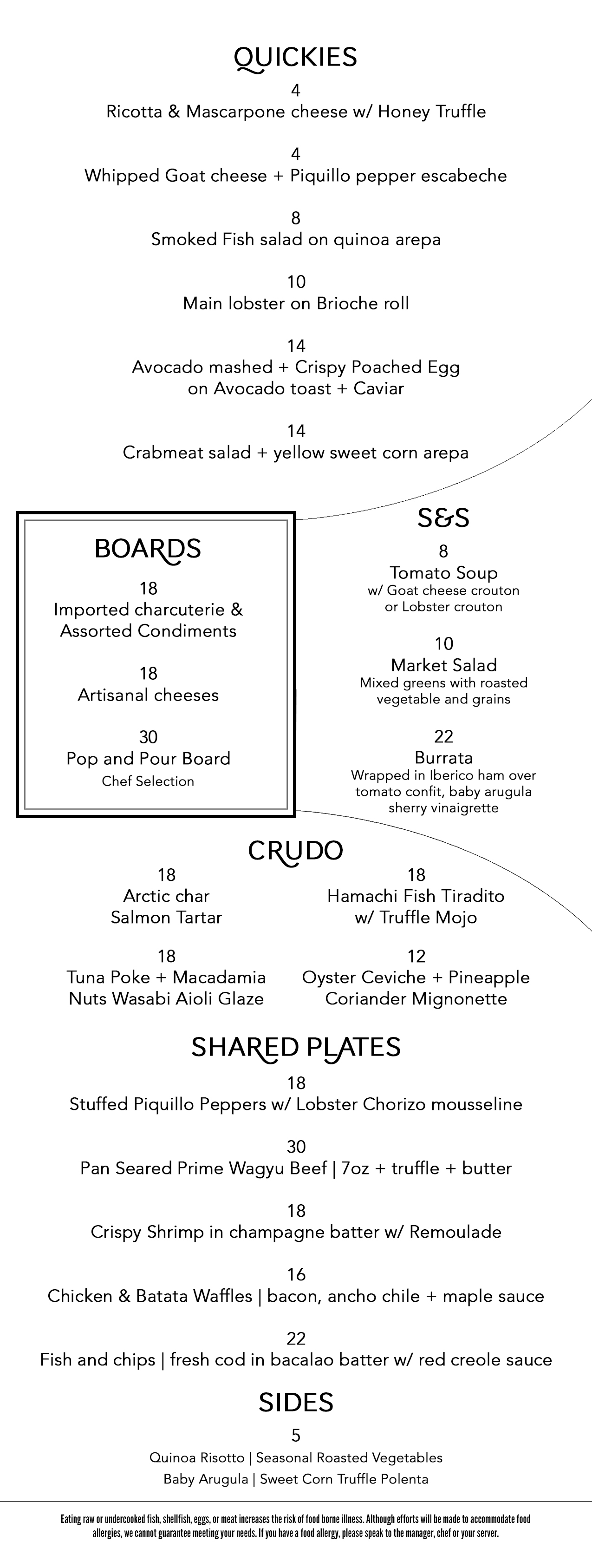 Dinner Menu