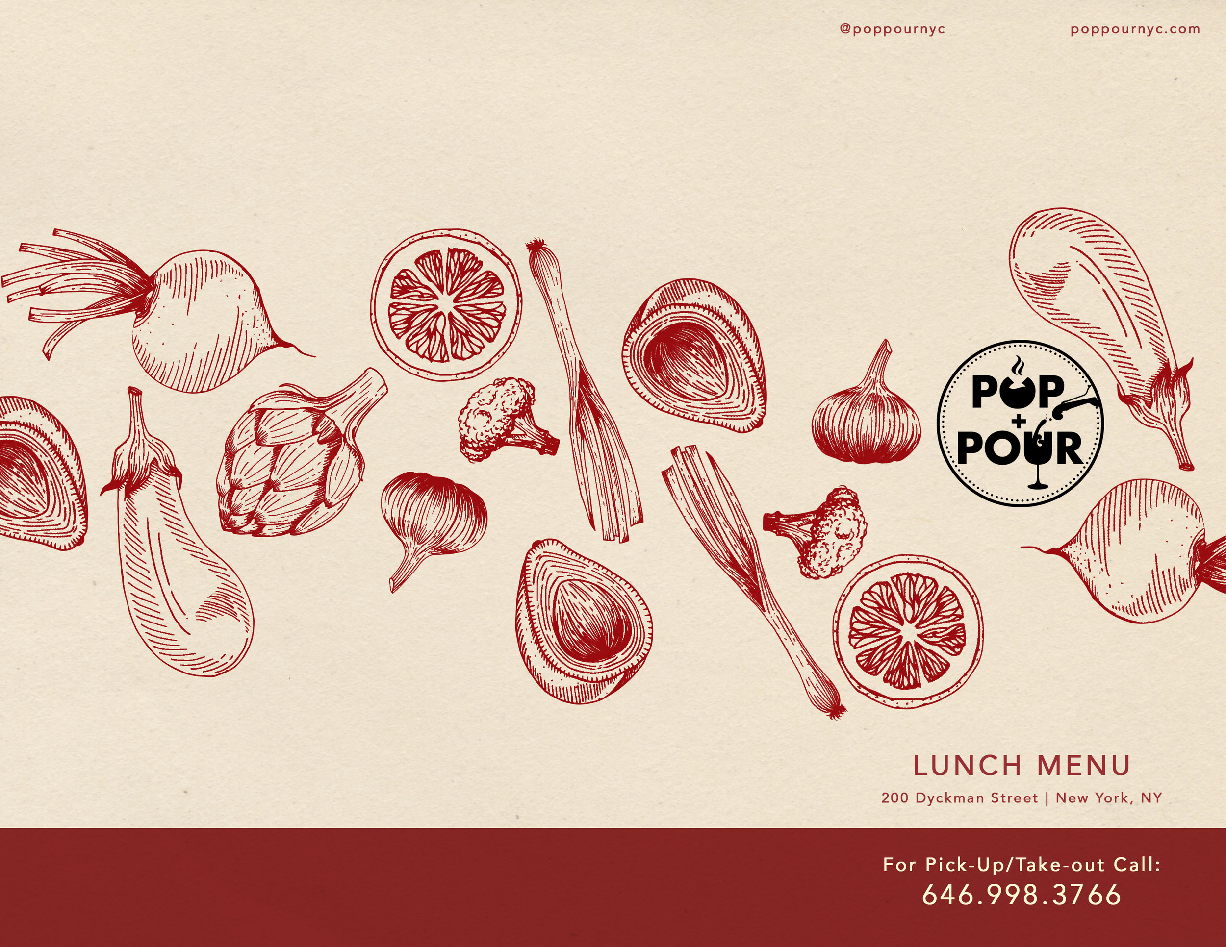 To-Go Lunch Menu Tri-fold Outside