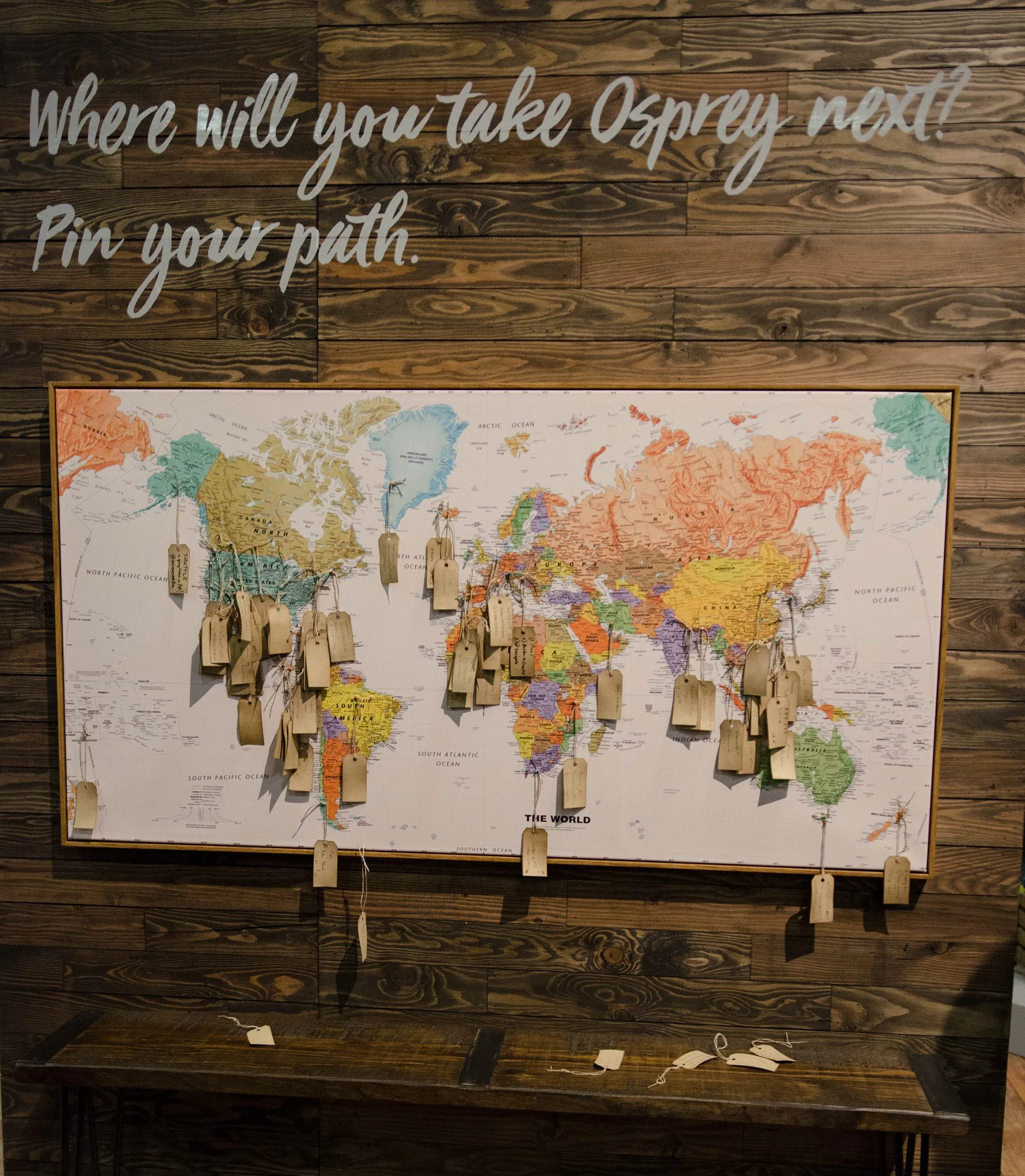  By the end of day 3, we were almost all out of tags for folks to show where they were headed next. 