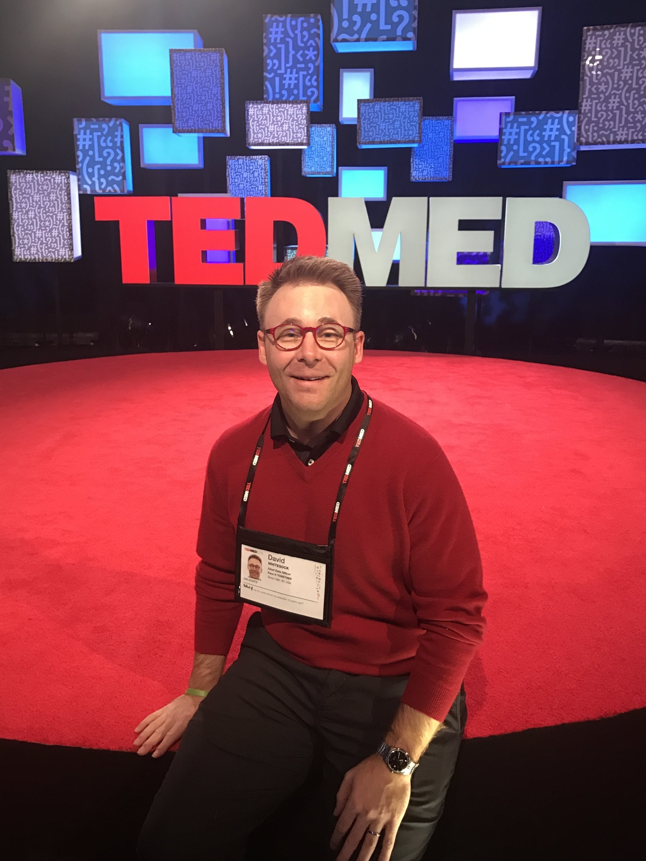 On the famous red TED dot. 