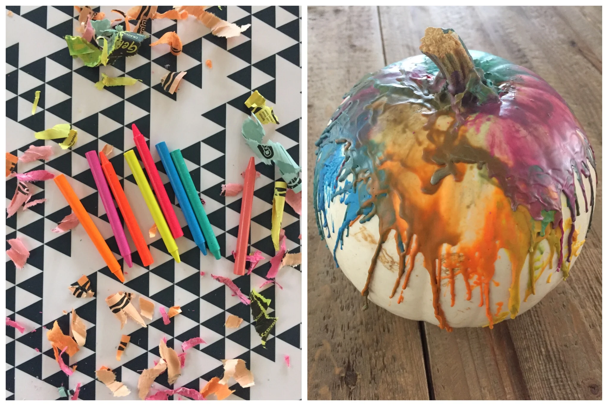 DIY :: crayon drip pumpkin