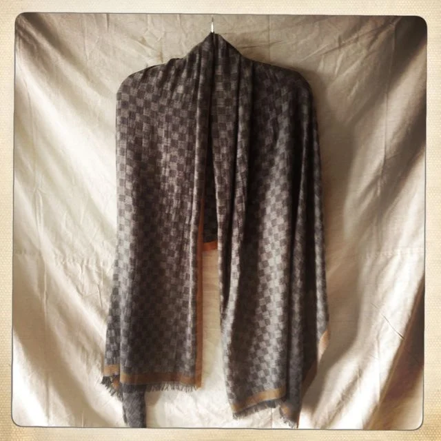 Ash and Charcoal Checkerboard Shawl-Open :: www.hsparrowandco.com.jpg