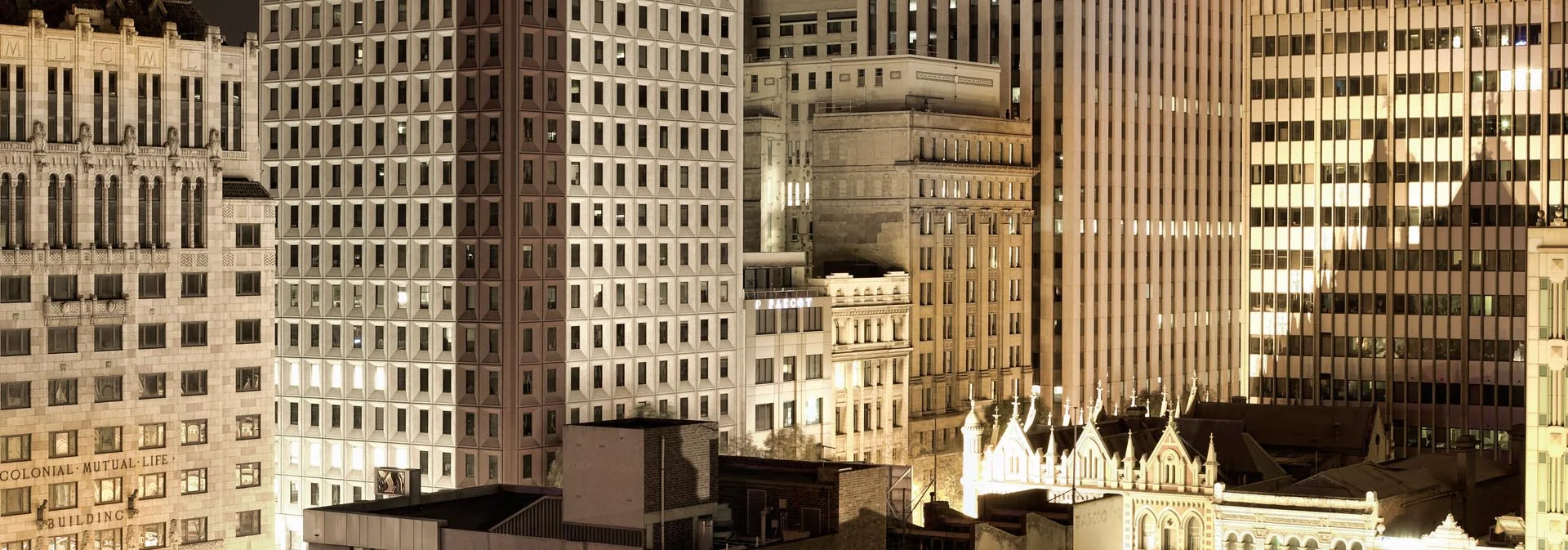 city skyline night commercial advertising landscape photography sam roberts photographer adelaide buildings cbd