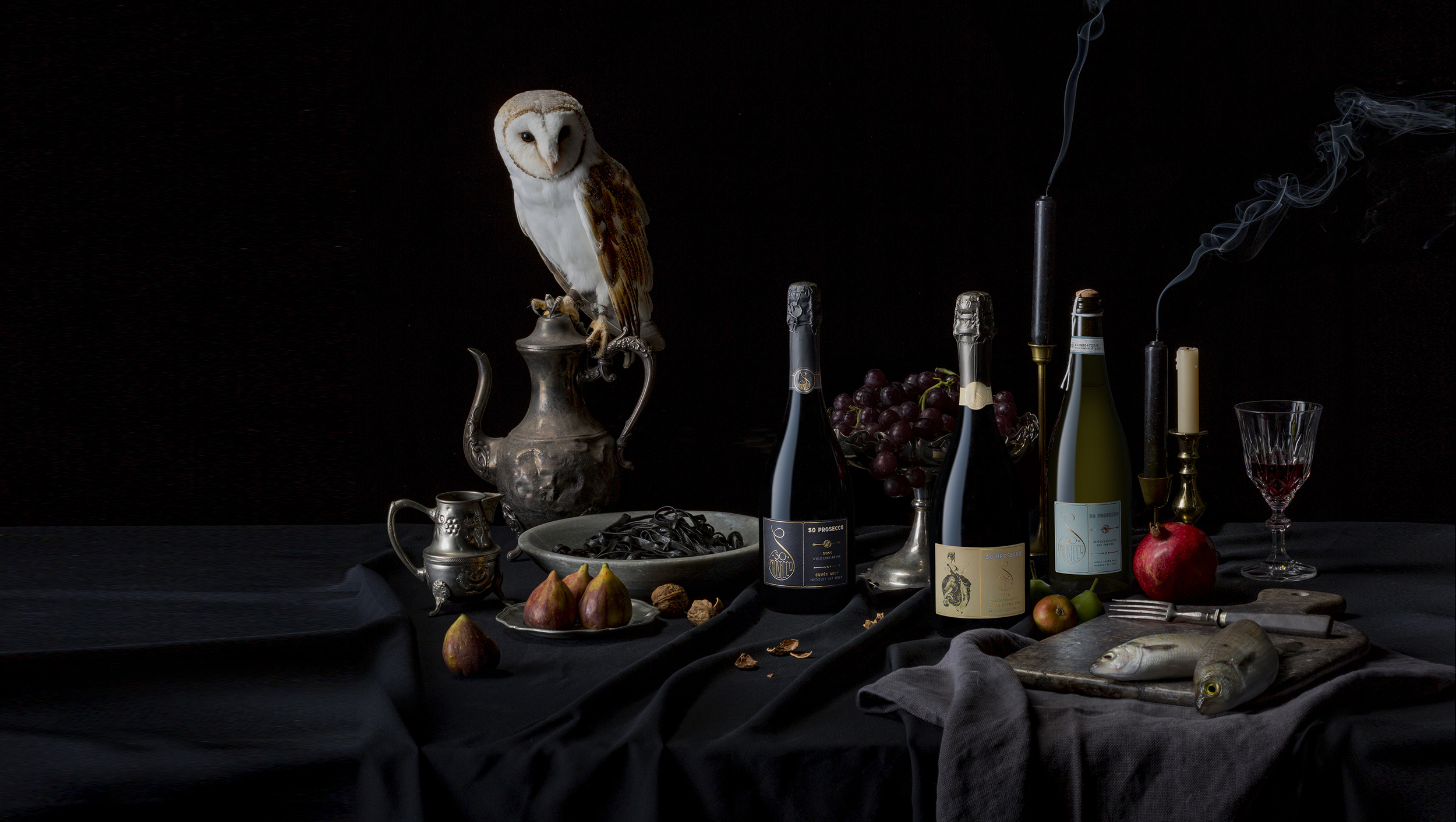 commercial advertising So Prosecco Mash Design studio wine bottle photography Adelaide art direction owl still life sam roberts photography photographer