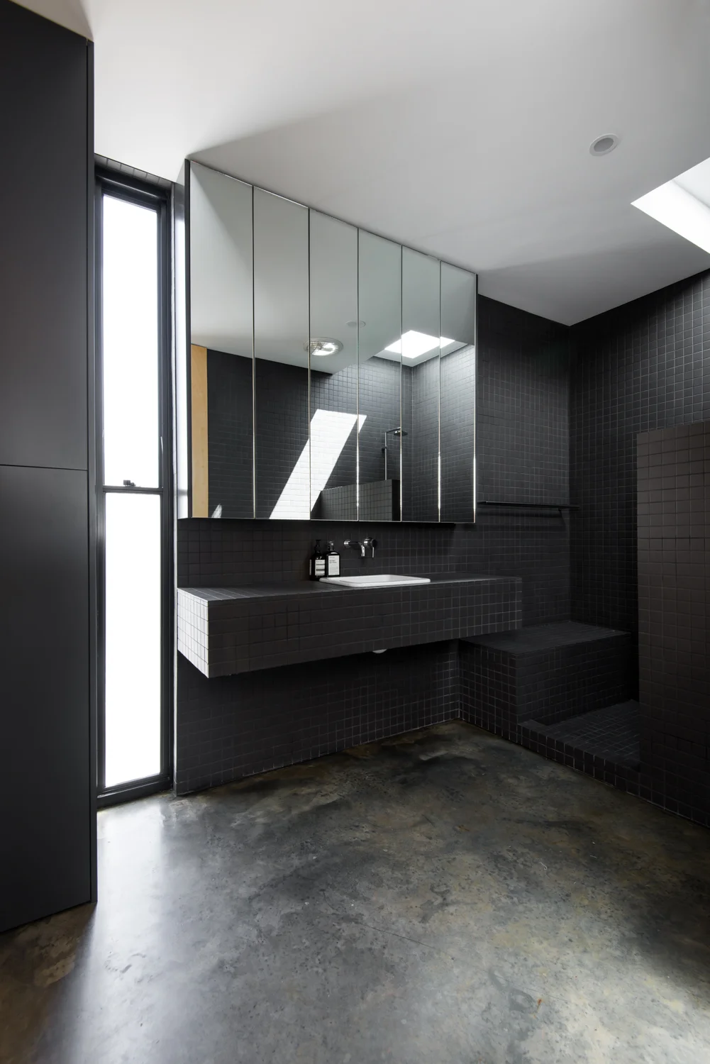 Triangle House by Robeson Architects - Back Tiled Bathroom
