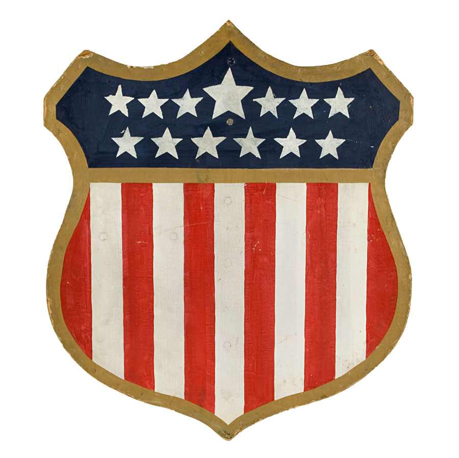 LARGE, WWI-ERA, PATRIOTIC AMERICAN SHIELD