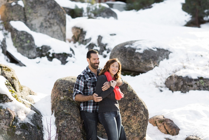 Couple in love in the mountains of California