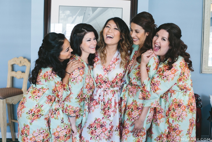 Bride and bridesmaids in Southern California Wedding