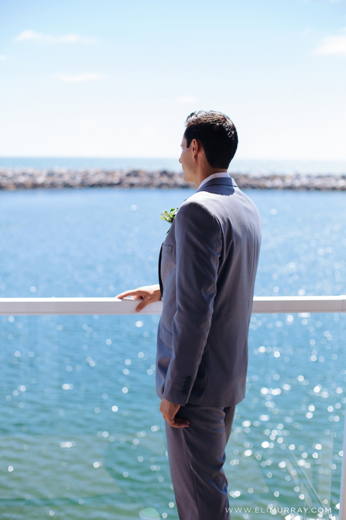 Groom on the water in Southern California