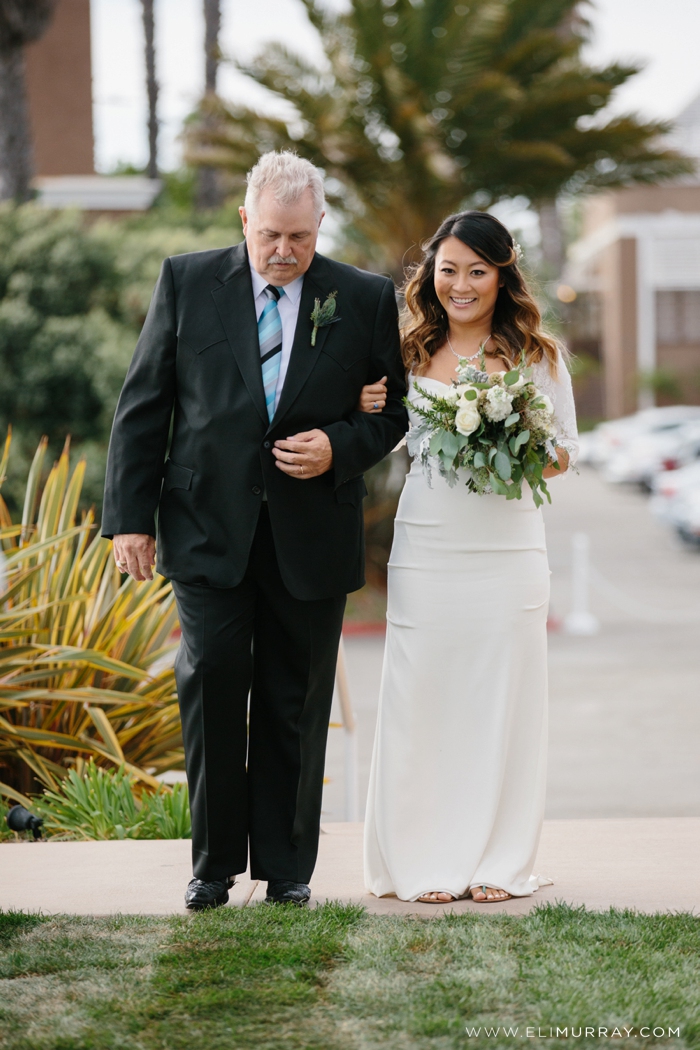 Bride and Father of the Bride walking down the aisle