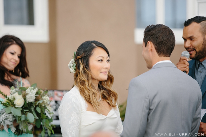 Bride and Groom saying wedding vows