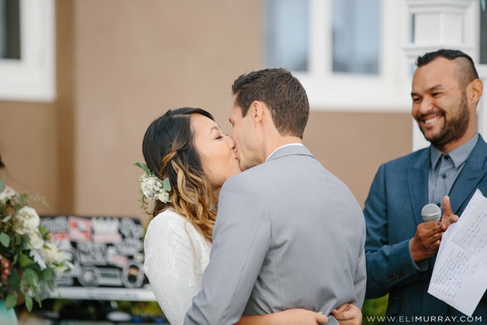 Bride and Groom's first kiss as husband and wife
