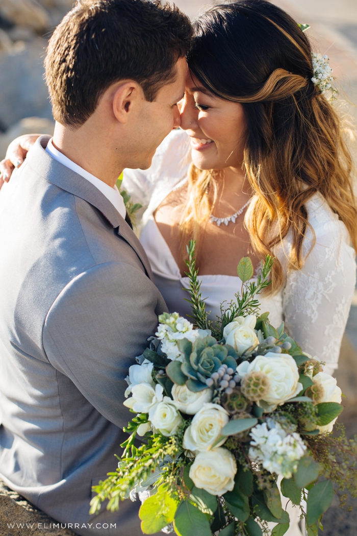 Bride and groom Redondo beach pier