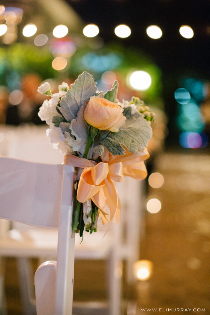 floral bouquet on ceremony seating