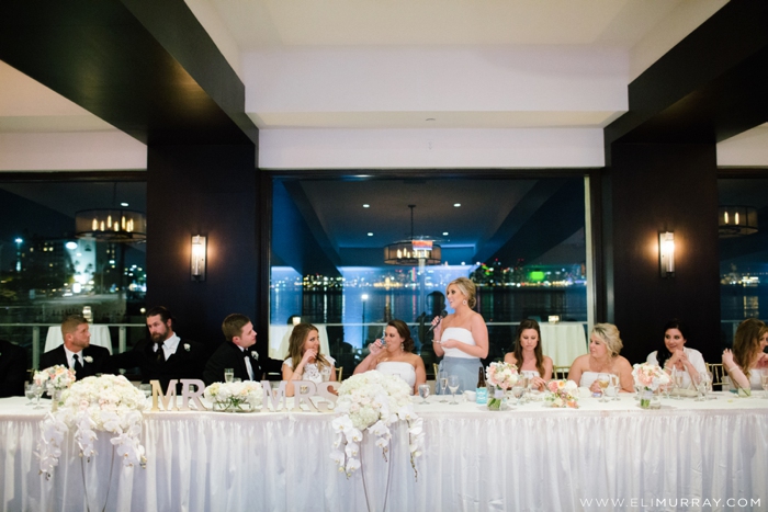 maid of honor giving wedding speech 