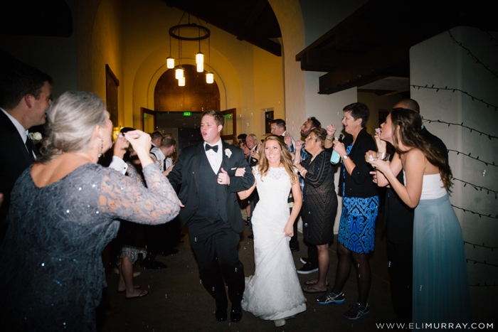 bride and groom's grand exit at tom ham's lighthouse