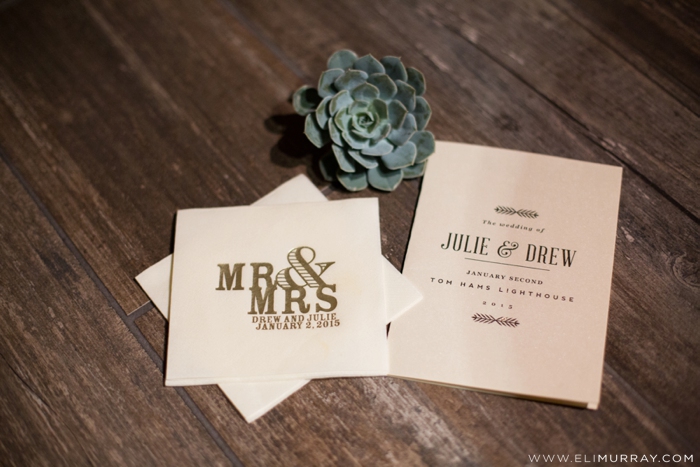 julie and drew horne's wedding program