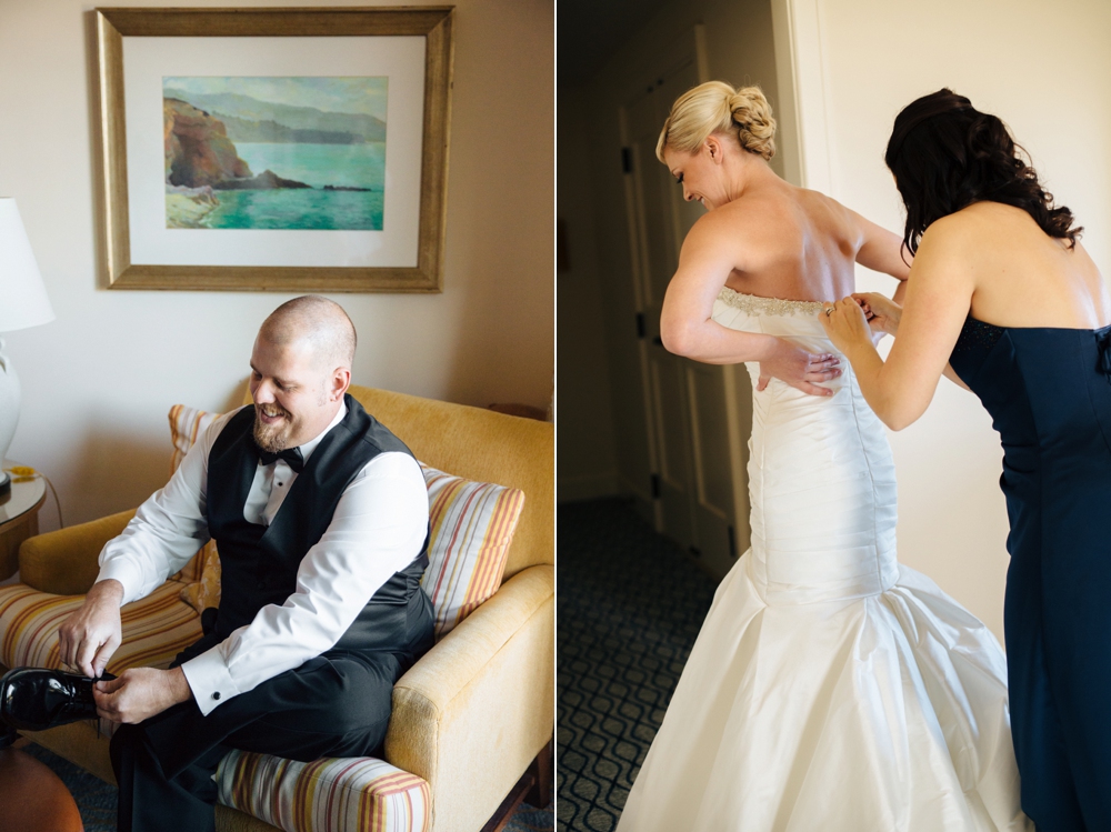 Bride & Groom getting ready Terranea Resort