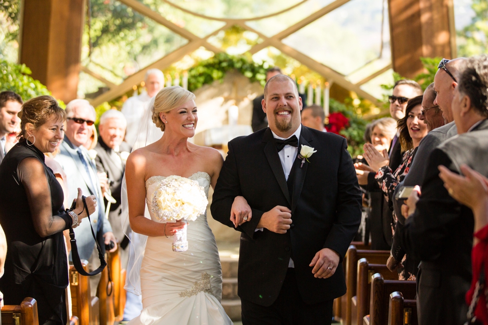 Bride and Groom Wayfarers Chapel Wedding