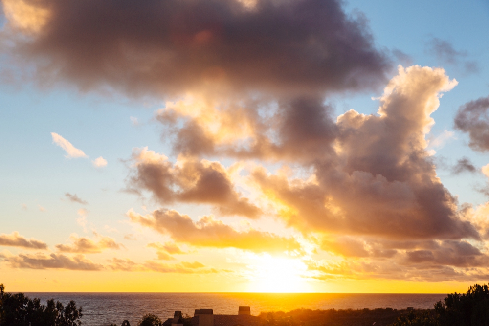 Sunset over the ocean in Rancho Palos Verdes