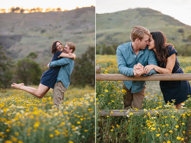Photos of Engaged couple in yellow flower fields