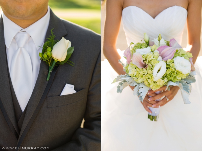 Bridal bouquet and Groom Boutonniere
