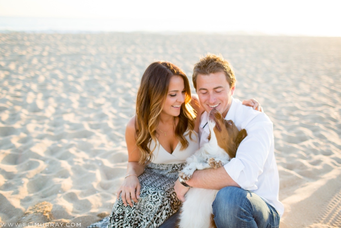 couple and their dog on newport beach