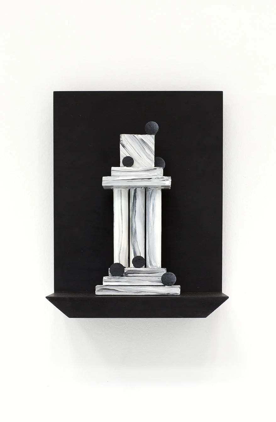 Photogenic objects 1 and 2 Black MDF, painted wood and putty 46x32x25 cm, 2015