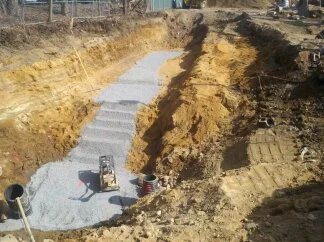 Footings at the Darien Police Station