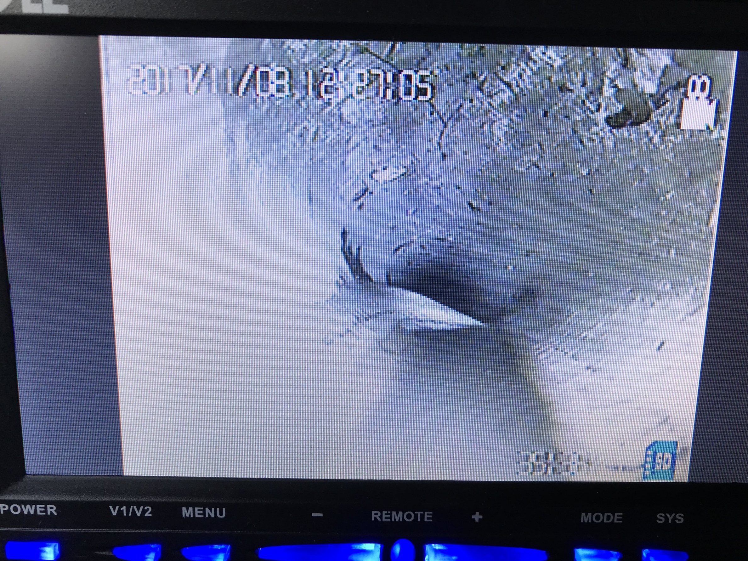 Here you can see a pipe that is blocked that was leading to water flooding in a crawl space. After having the pipe jetted numerious times and having the problem reoccur the homeowner contacted us.