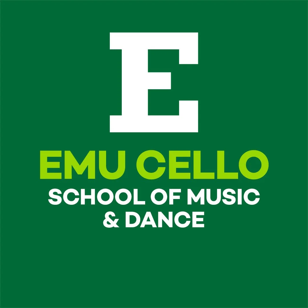 image of Eastern Michigan University Cello logo in green and white