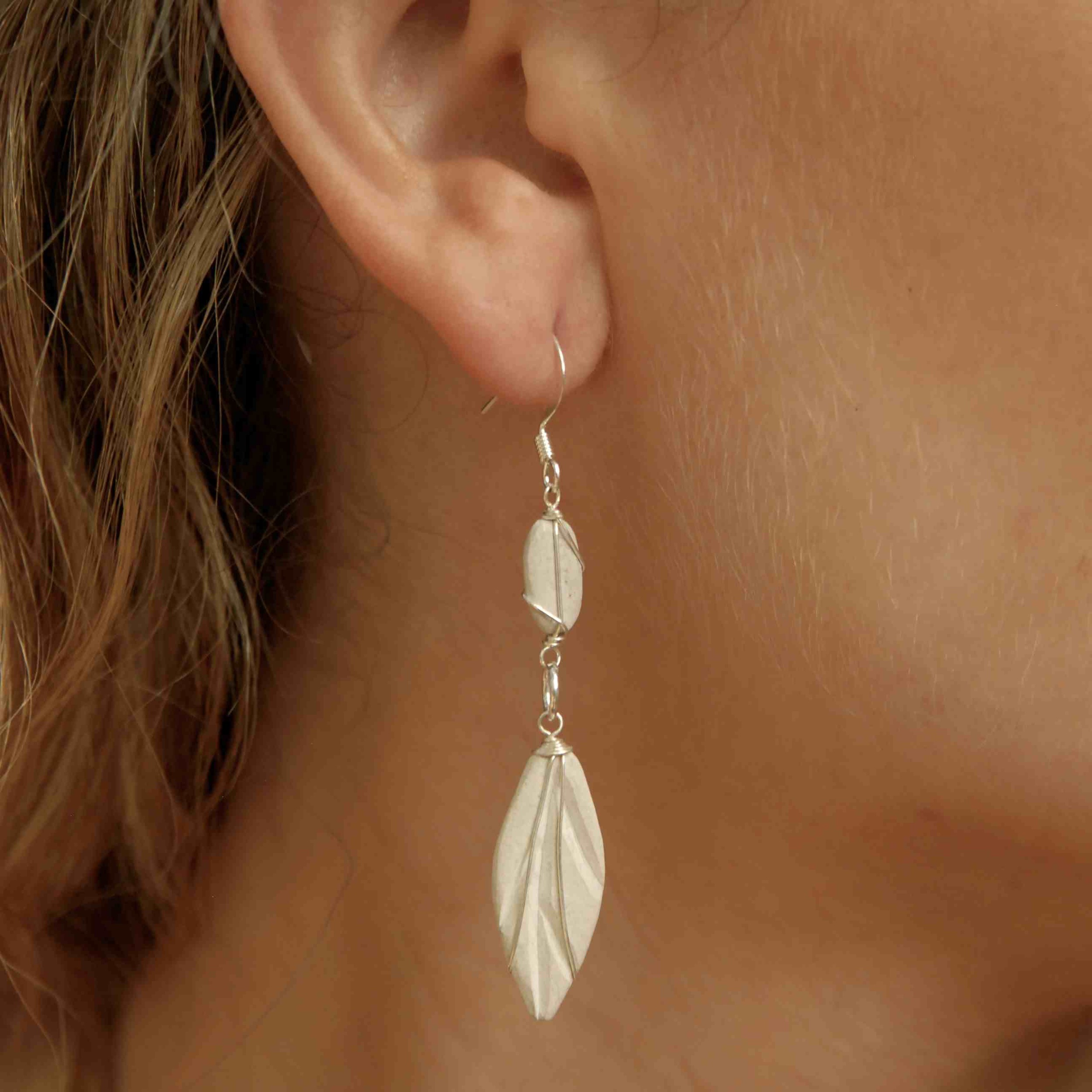 Feather Stone Earrings