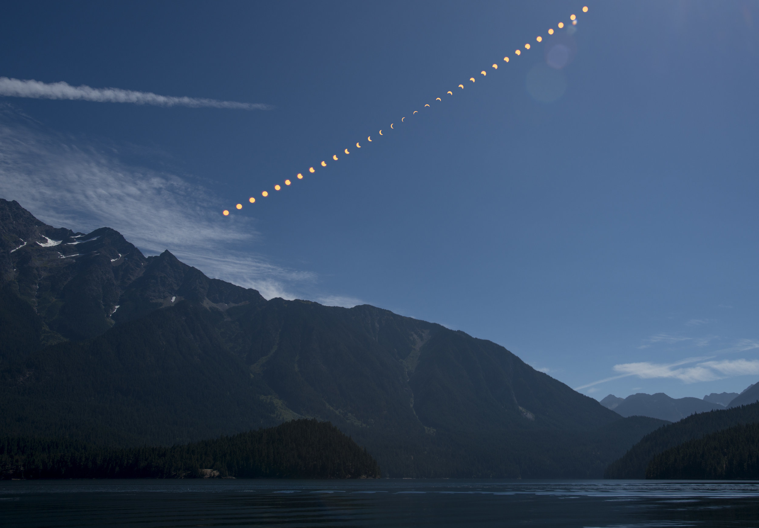 2017 Solar Eclipse Progression - Ross Lake, WA