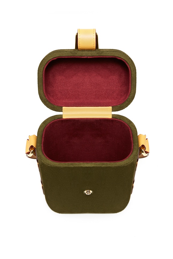 ODP-Officina-del-Poggio-Mini-Safari-bag-army-suede-green-yellow