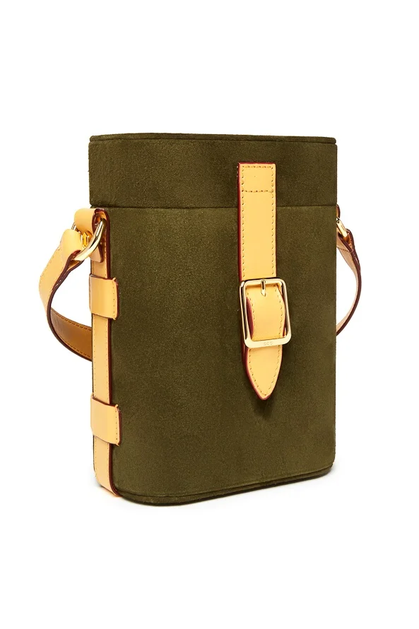 ODP-Officina-del-Poggio-Mini-Safari-bag-army-suede-green-yellow