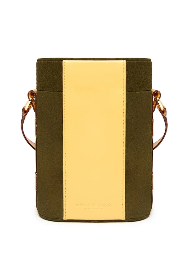 ODP-Officina-del-Poggio-Mini-Safari-bag-army-suede-green-yellow