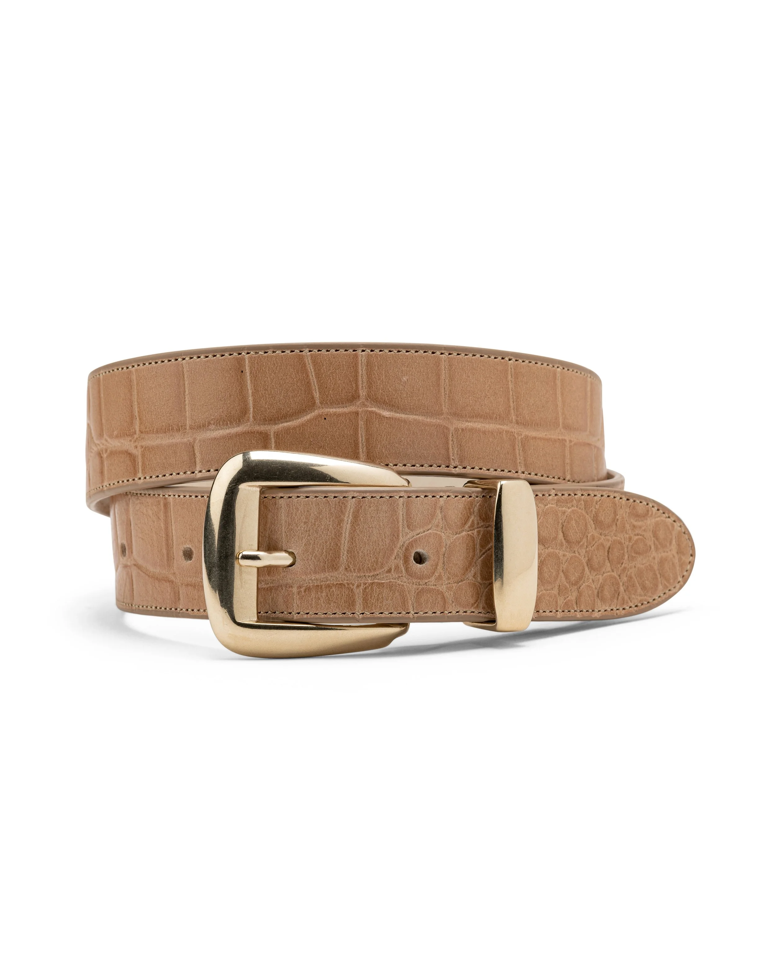 embossed leather belt
