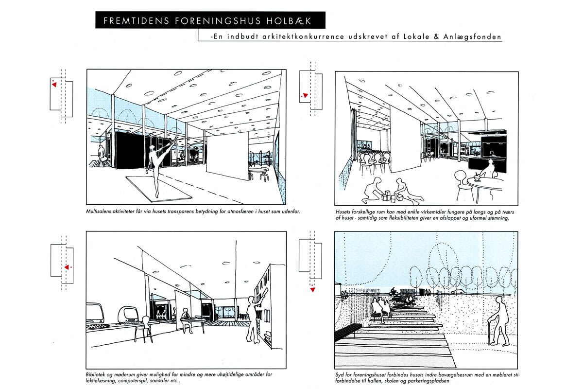 Holbaek (Denmark) / multipurpose hall / storyboard / Juul & Frost arkitekter / 2002