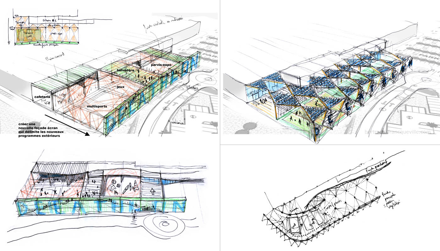 DECATHLON sport brand - extension of an existing store - concept sketches 2015