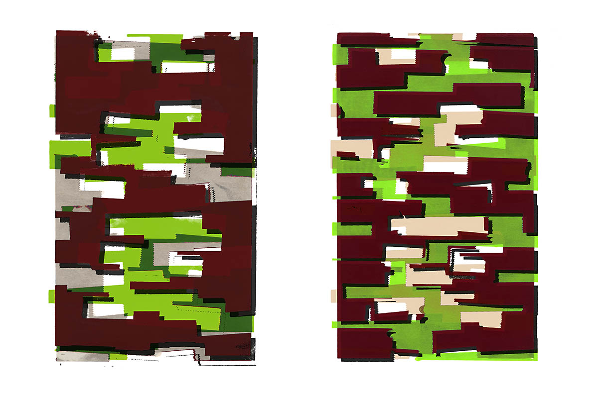 hybrid block / screen printing and digital / 2017