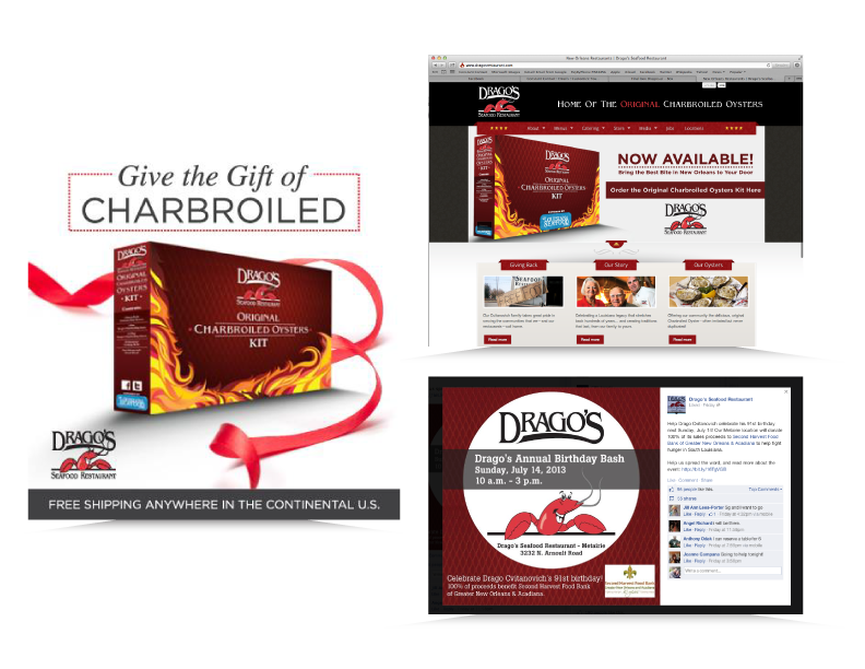  Social Media and Website imagery created for Drago’s New Orleans 