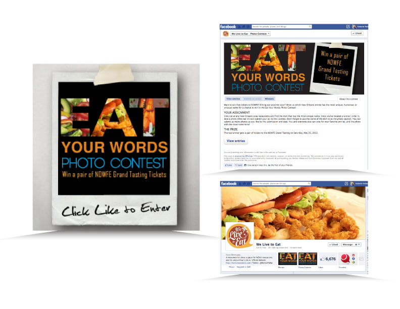   Interactive Social Media Campaign imagery created for Louisiana Restaurant Association  