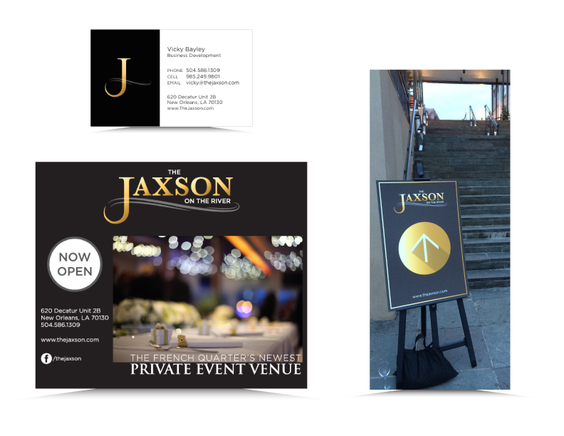  Print ad and signage for grand opening of the Jaxson, Jax Brewery, New Orleans 