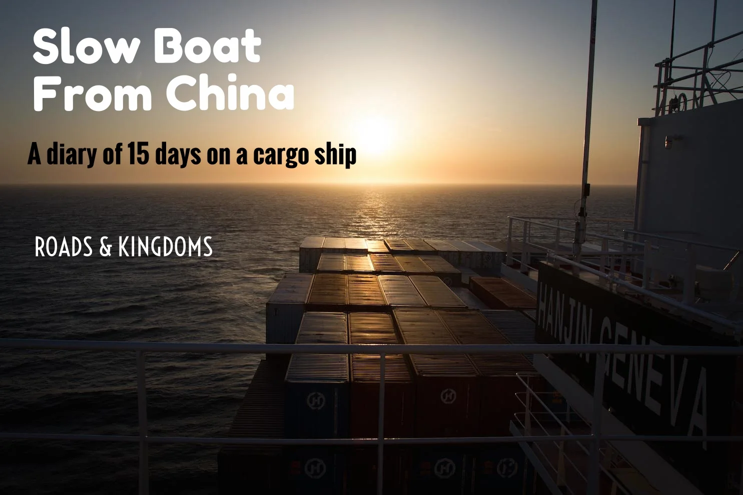 DAY 1—April 26, 2013The crew calls it a vessel. Not a boat, or a ship, or a freighter. A vessel. The most common topic of conversation among the sailors, when they bother to talk to one another, is how much they loathe being onboard the vessel—three…