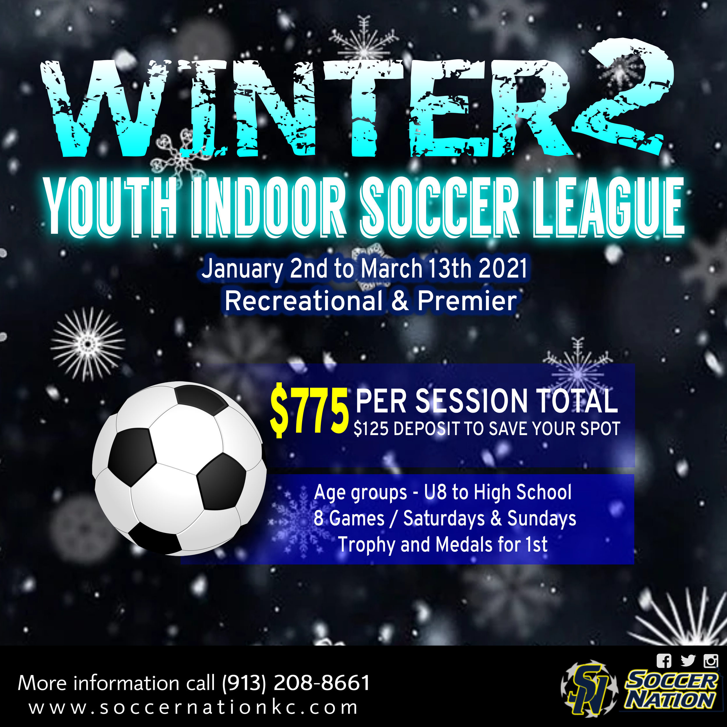 winter indoor youth soccer near me