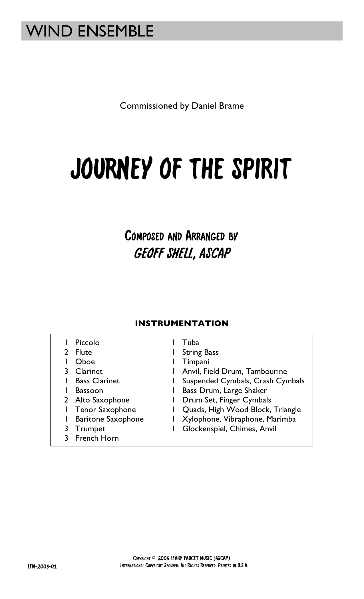 Journey Of The Spirit - Full Score