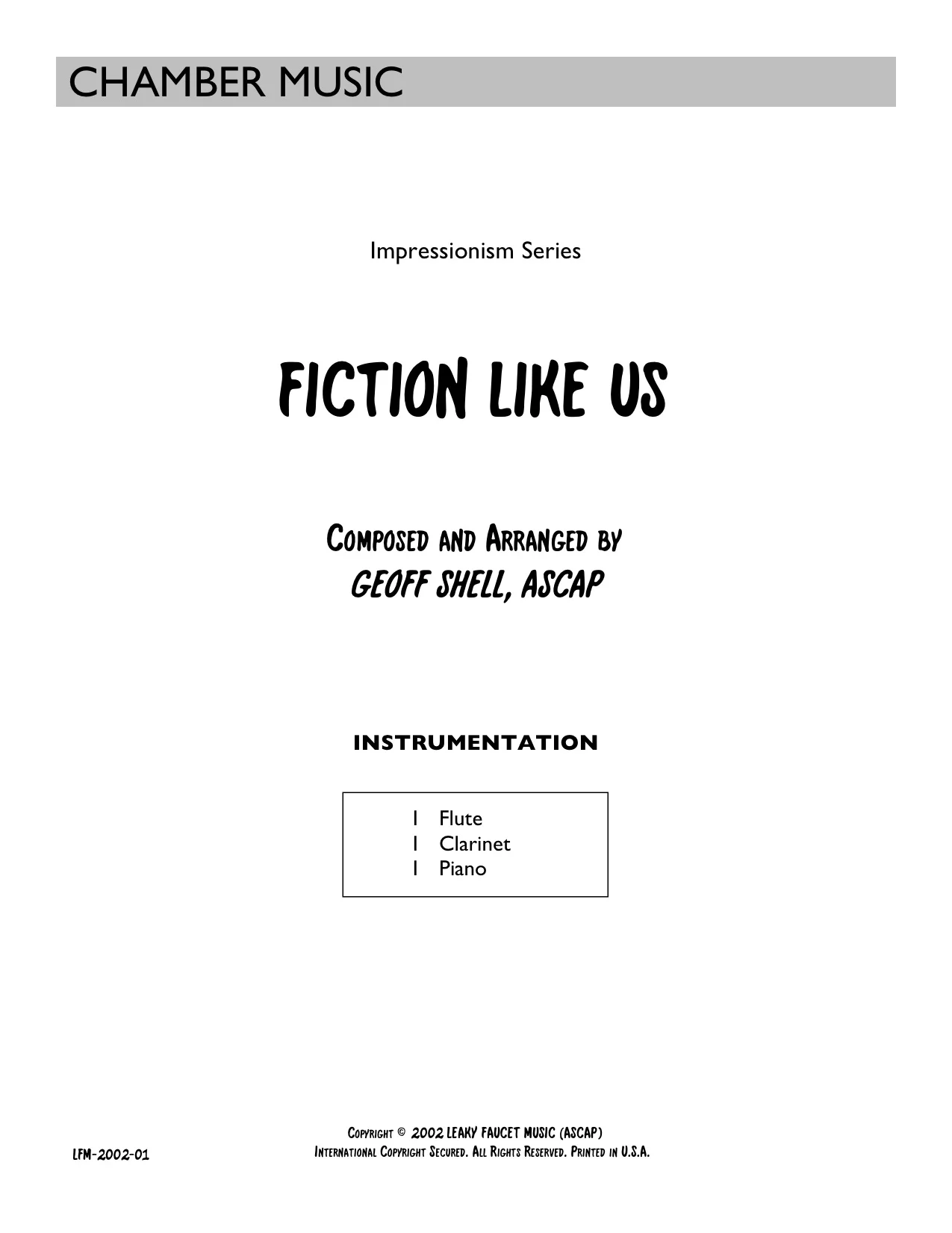Fiction Like Us - Full Score