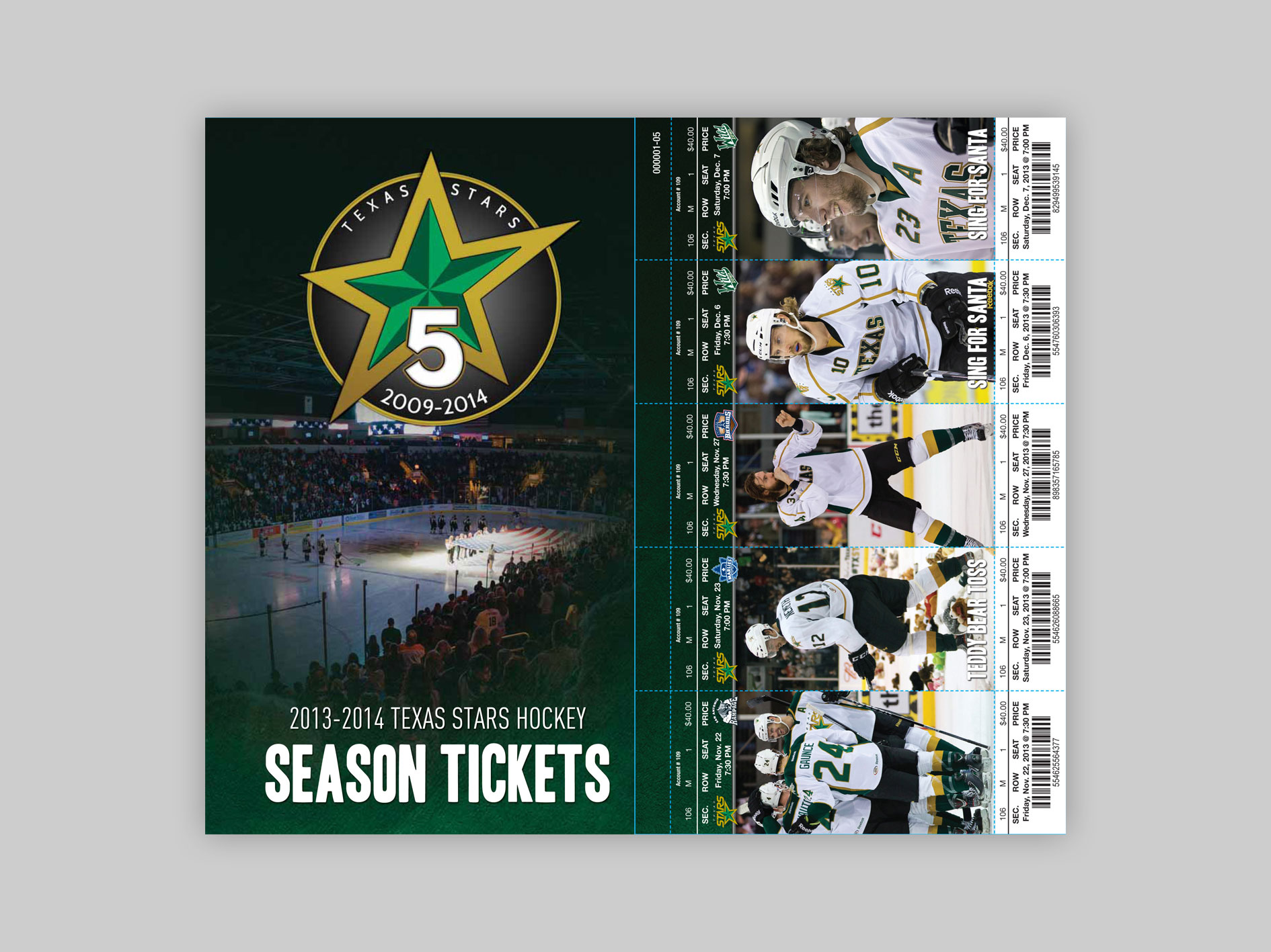  Printed ticket book, provided to Season Ticket Holders each season. 