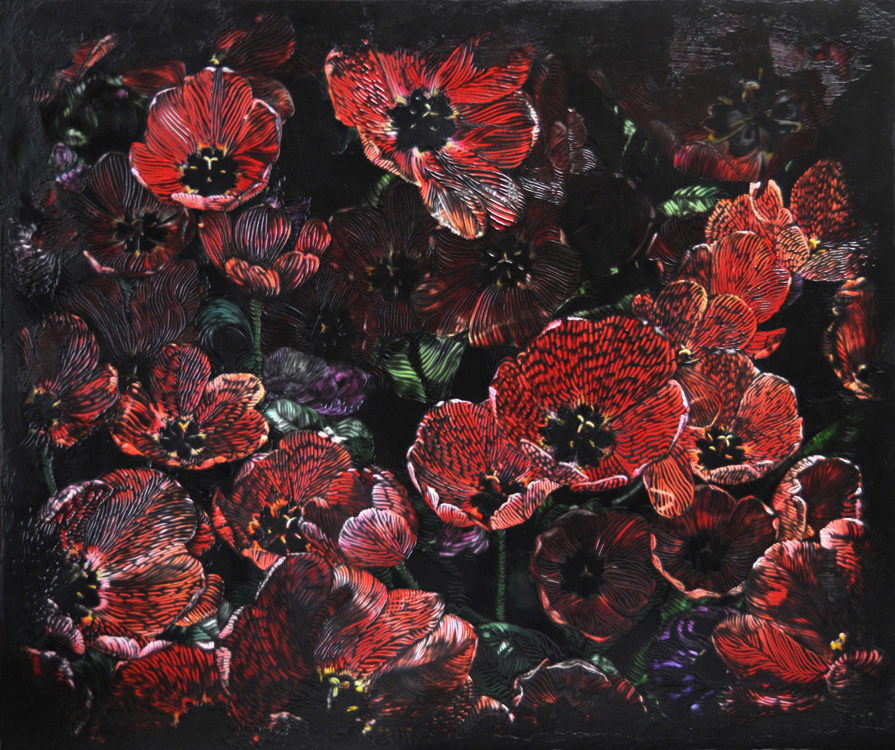 Midnight Poppies   (40x45)