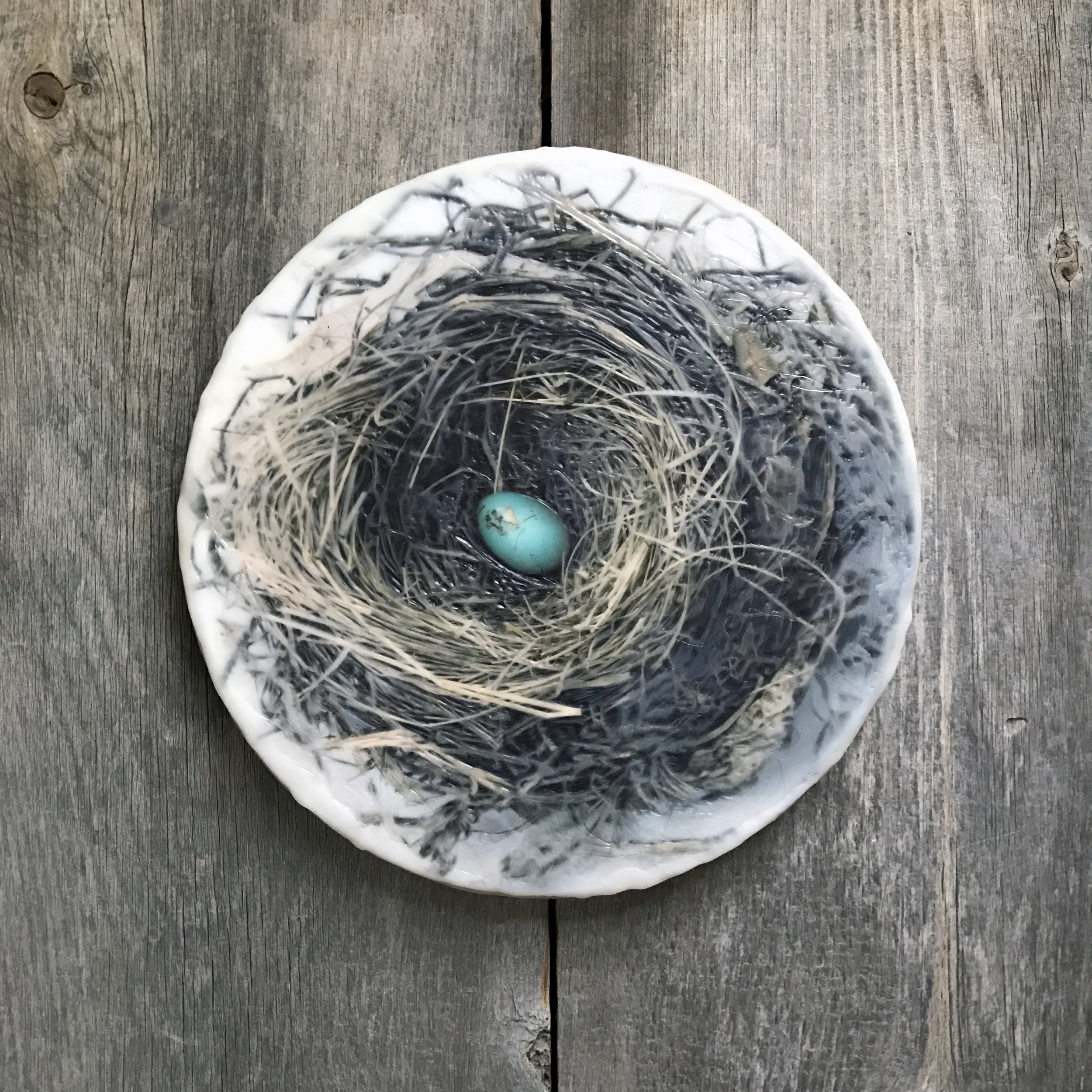 Nest with One Egg   (12"round)